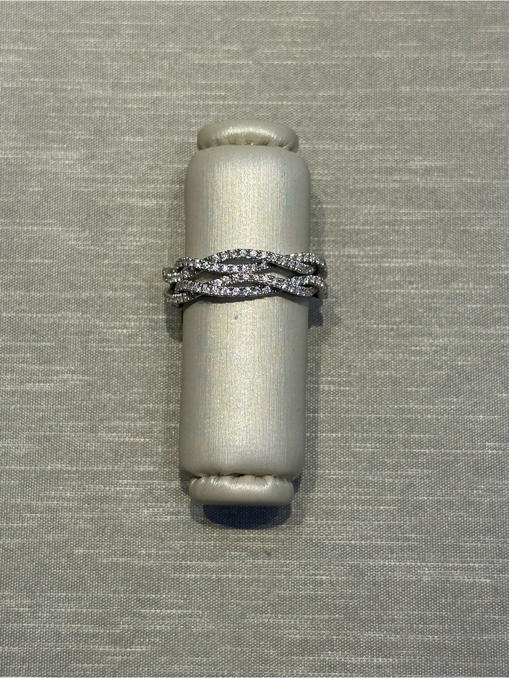 Estate 14kt White Gold Diamond Pavé Twisted Band Ring